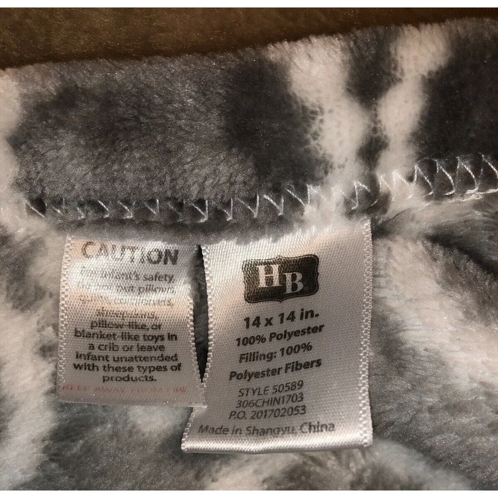 HB Lovey Security Blanket Elephant Gray Circles 12.5 x 14